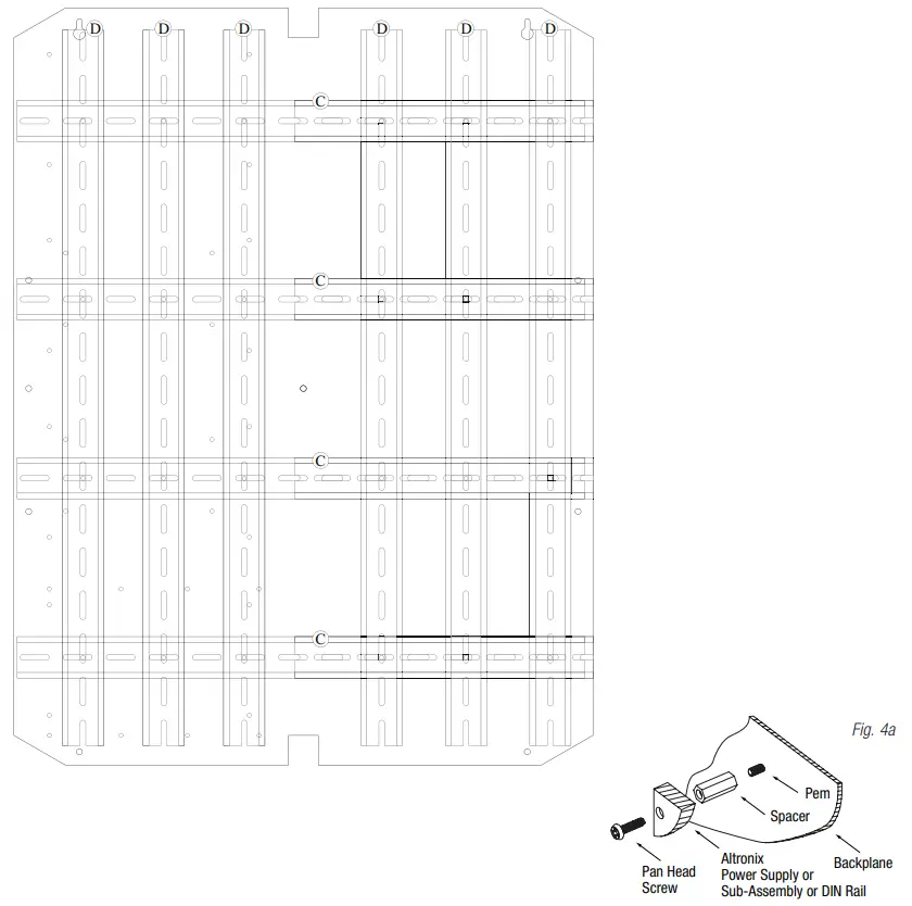 Trove1DR1 Trove1 Enclosure with Altronix DIN Rail Backplane TDR1 - fig 3