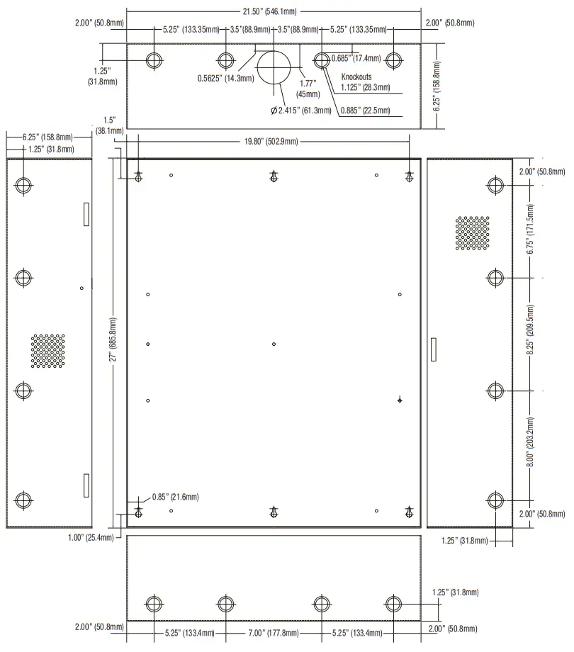Trove1DR1 Trove1 Enclosure with Altronix DIN Rail Backplane TDR1 - fig 9