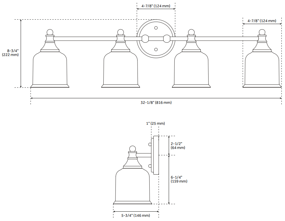 Signature Hardware 953125 Hesby 4 Light Vanity Light - FIGURE