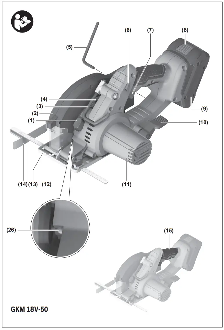 BOSCH GKM 18V 50 Professional Cordless Circular Saw - fig