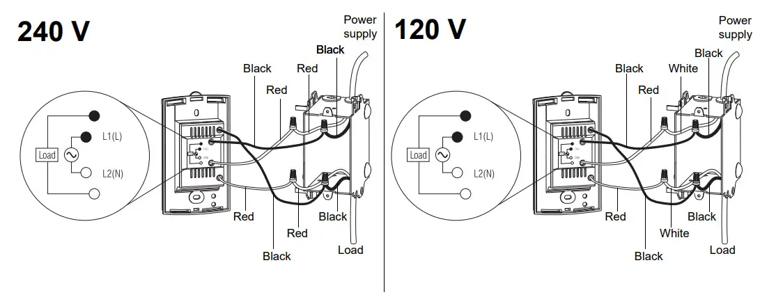 aube TH115-AF-GA Programmable thermostat - Wiring diagram