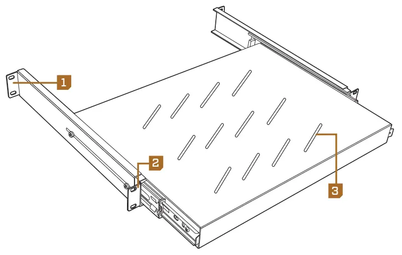 auray SRS 1U Sliding Rack Keyboard Shelf-fig1