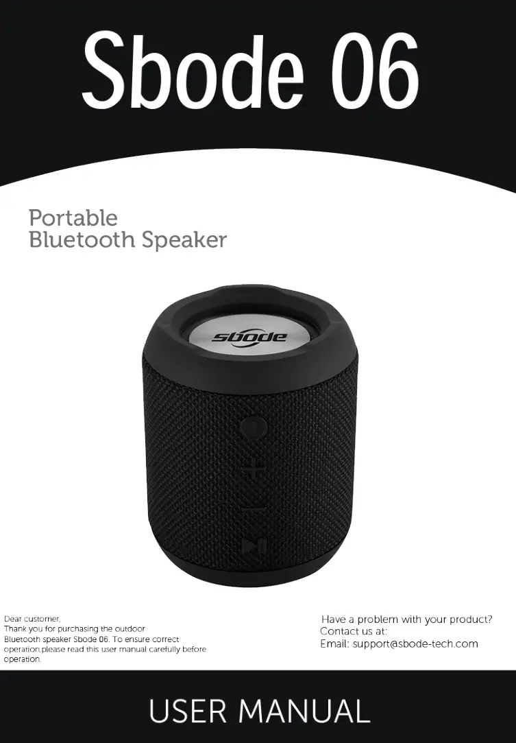 Sbode 06 Portable Bluetooth Speaker User Manual