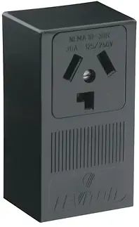 LEVITON PK-A3230-10-00-0B 30 Amp Surface Mtg Receptacle in Black