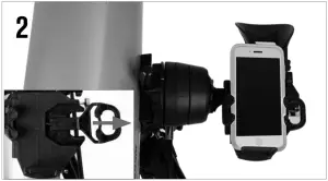 CELESTRON 102AZ - Attaching the Smartphone 2