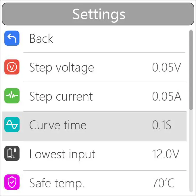ToolkitRC P200 200W 10A High Power Charger -System settings