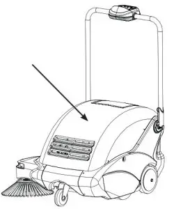 TENNANT S6 Walk-Behind Battery Sweeper - SAFETY LABEL