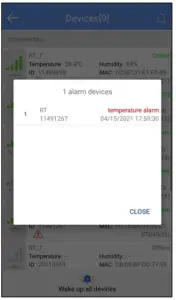 TZONE TZ BT05 Portable Smart Temperature Data Logger - Device alarm