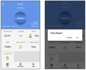 TZONE TZ BT05 Portable Smart Temperature Data Logger - Device connection
