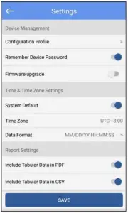 TZONE TZ BT05 Portable Smart Temperature Data Logger - System setting