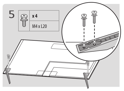 LG Stand [AN-GXDV55, AN-GXDV65, AN-GXDV77] - How to Assemble the Stand Image 5