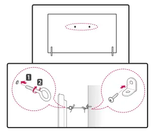LG Stand [AN-GXDV55, AN-GXDV65, AN-GXDV77] - Securing the TV to a Wall