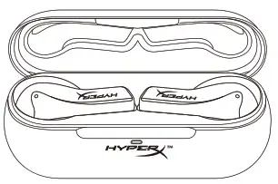 HYPERX 4402231 Cloud Mix Earbuds Gaming Headphones with Mic - Powering on and off the Earbuds