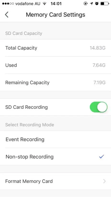 Mirabella genio E96F Full HD Wi Fi Indoor Camera- Memory Card Setting