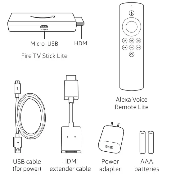 Amazon Fire TV Stick Lite - What's in the box