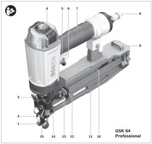BOSCH GSK 64 Pneumatic Angled Brad Finish Nailer - 1