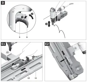 BOSCH GSK 64 Pneumatic Angled Brad Finish Nailer - 5