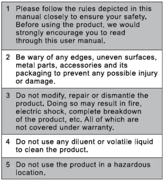 Budweiser BW-BBS-001 Bottle Speaker Instruction Manual - Safety Rules
