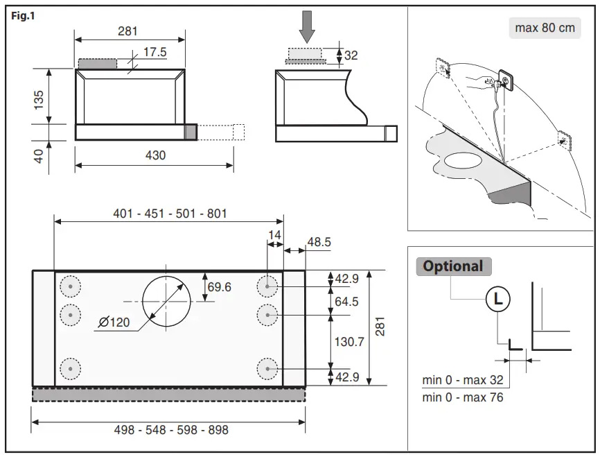 CANDY CBT625 1X Cooker Hood - fig