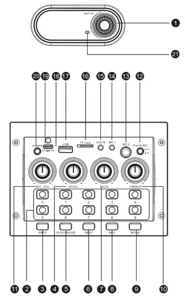 JYX 66BT Karaoke Machine with 2 Wireless Microphone- Setting