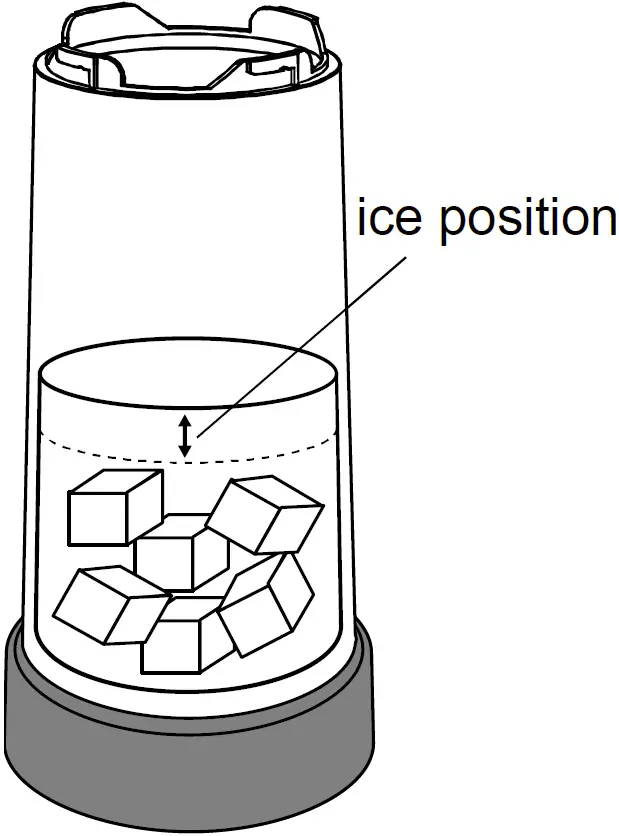 Put the ice cubes into the ice box