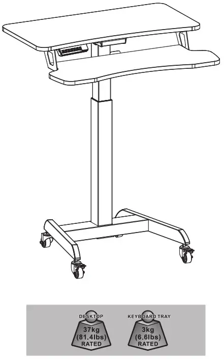 V7 DTMWS Adjustable Mobile Workstation