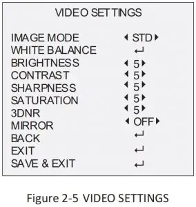 FIG 15 VIDEO SETTINGS