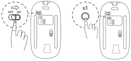 inphic M1 PRO Dual Mode Mouse - button