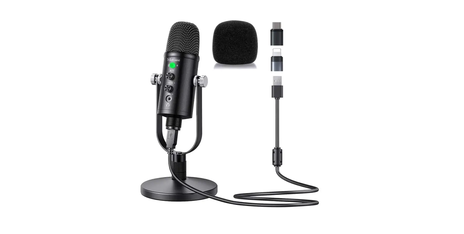 Mercase Usb Condenser Microphone Compatible With Pc/mac/ps4/iphone/ipad/android,computer Mic With Noise Cancelling-complete Features/instruction Manual Mercase Usb Condenser Microphone Compatible With Pc/mac/ps4/iphone/ipad/android,computer Mic With Noise Cancelling-complete Features/instruction Manual