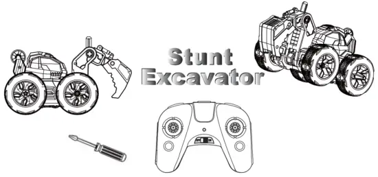 SKYTECH L804 8.5 Inch R C Stunt Excavator - Stunt