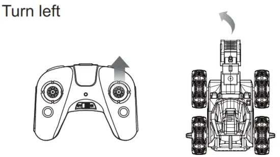 SKYTECH L804 8.5 Inch R C Stunt Excavator - Turn left