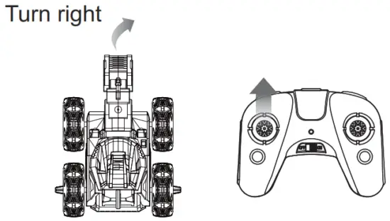 SKYTECH L804 8.5 Inch R C Stunt Excavator - Turn right