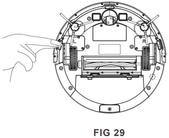 Maintenance - Charging dock pins, Down view sensor, Drive & universal wheel