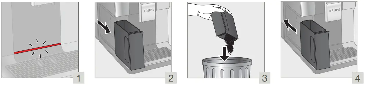 KRUPS EA873 Semi Automatic Espresso Machine - COFFEE GROUND COLLECTOR