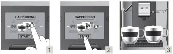 KRUPS EA873 Semi Automatic Espresso Machine - MAKE 2 CUPS OF A MILK RECIPE AT ONCE