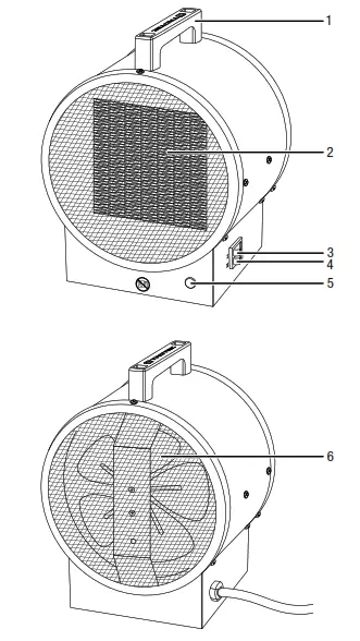 TROTEC TDS 10 M Ceramic Fan Heater Instruction -Device dipiction
