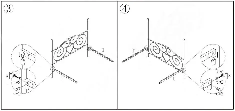 thdstatic-748G-Metal-Bed-Frame-with-Vintage-Style-Headboard-fig-3