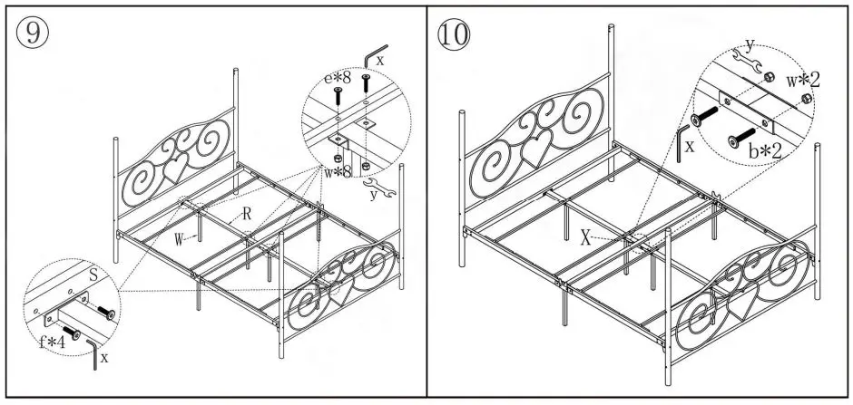 thdstatic-748G-Metal-Bed-Frame-with-Vintage-Style-Headboard-fig-6