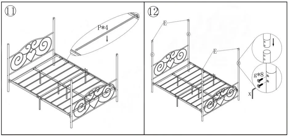 thdstatic-748G-Metal-Bed-Frame-with-Vintage-Style-Headboard-fig-7