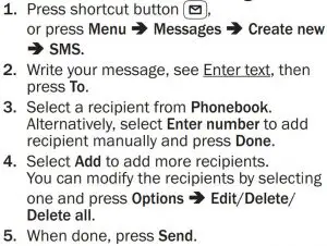FIG 12 Create and send text messages