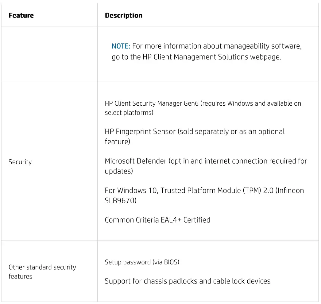 hp EliteBook 850 G8 Notebook PC - Software security 4