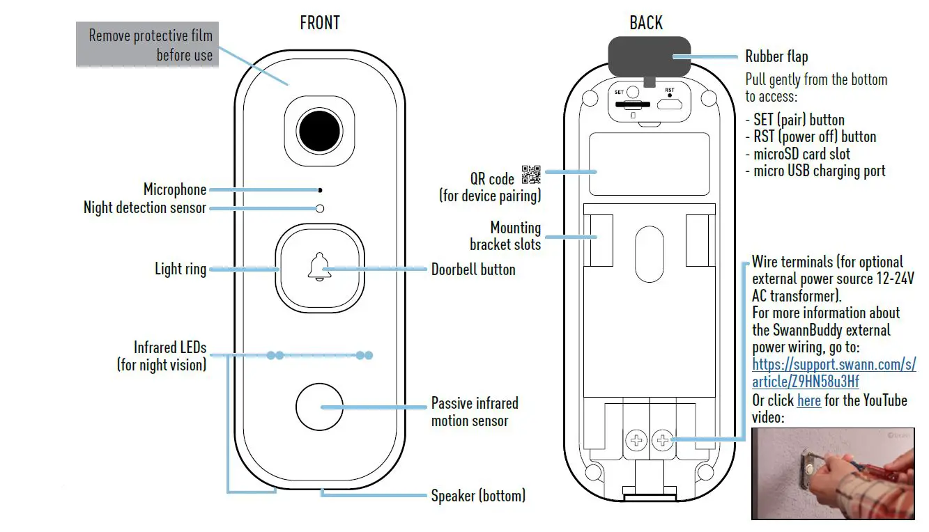 SwannBuddy QC9116 Video Doorbell fig 1
