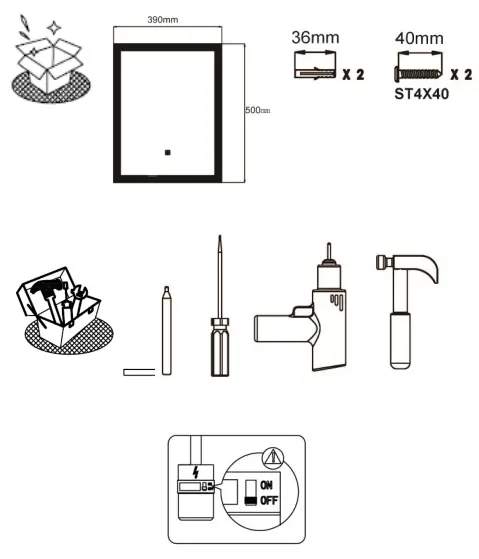 sycamore Lighting SY9100 Malmo LED Bathroom Mirror with Shaver Socket and Demister
