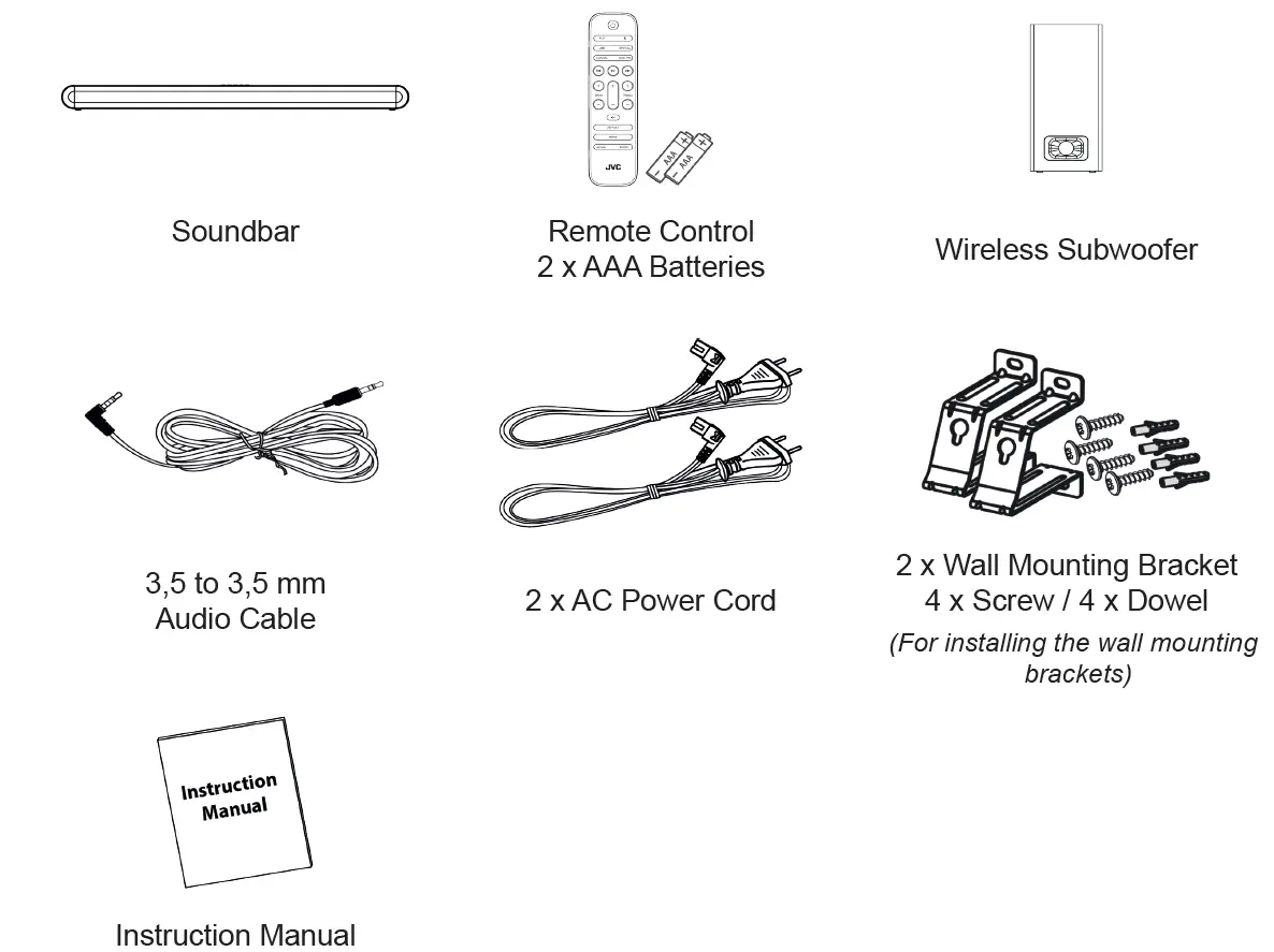 JVC TH-E631B 2.1 Channel Soundbar with Wireless Subwoofer fig 4