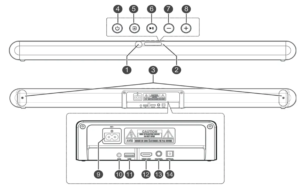 JVC TH-E631B 2.1 Channel Soundbar with Wireless Subwoofer fig 5