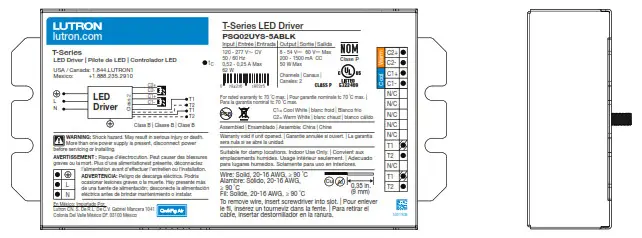 LUTRON T-Series LED Dimming Driver - W-case type
