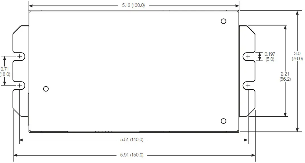 LUTRON T-Series LED Dimming Driver -YN Case Dimensions 2