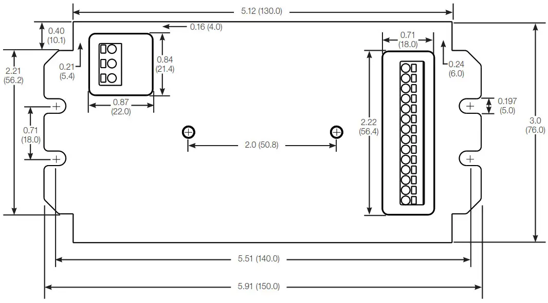 LUTRON T-Series LED Dimming Driver -YS Case Dimension 2s
