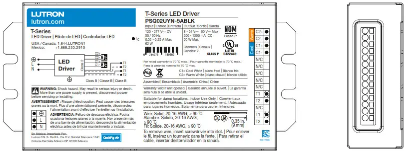 LUTRON T-Series LED Dimming Driver - YS-case type