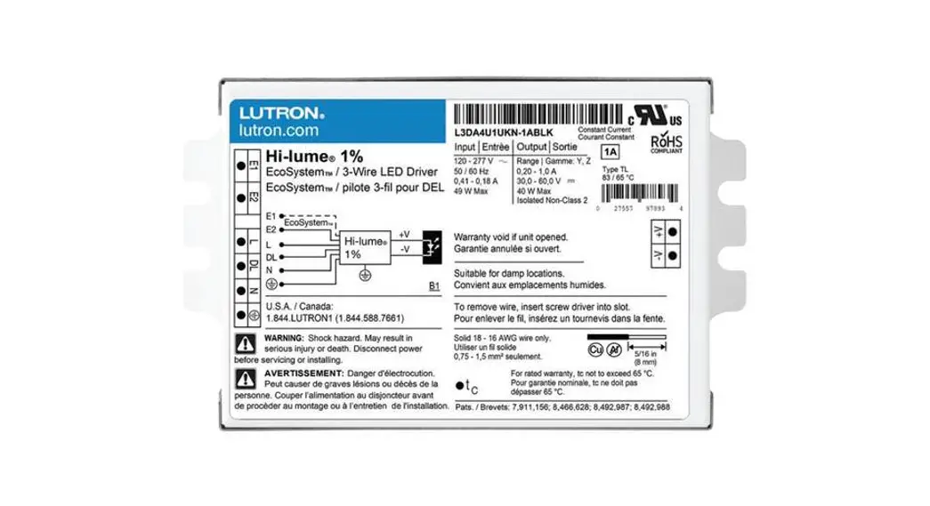 Lutron T-series Led Dimming Driver User Guide